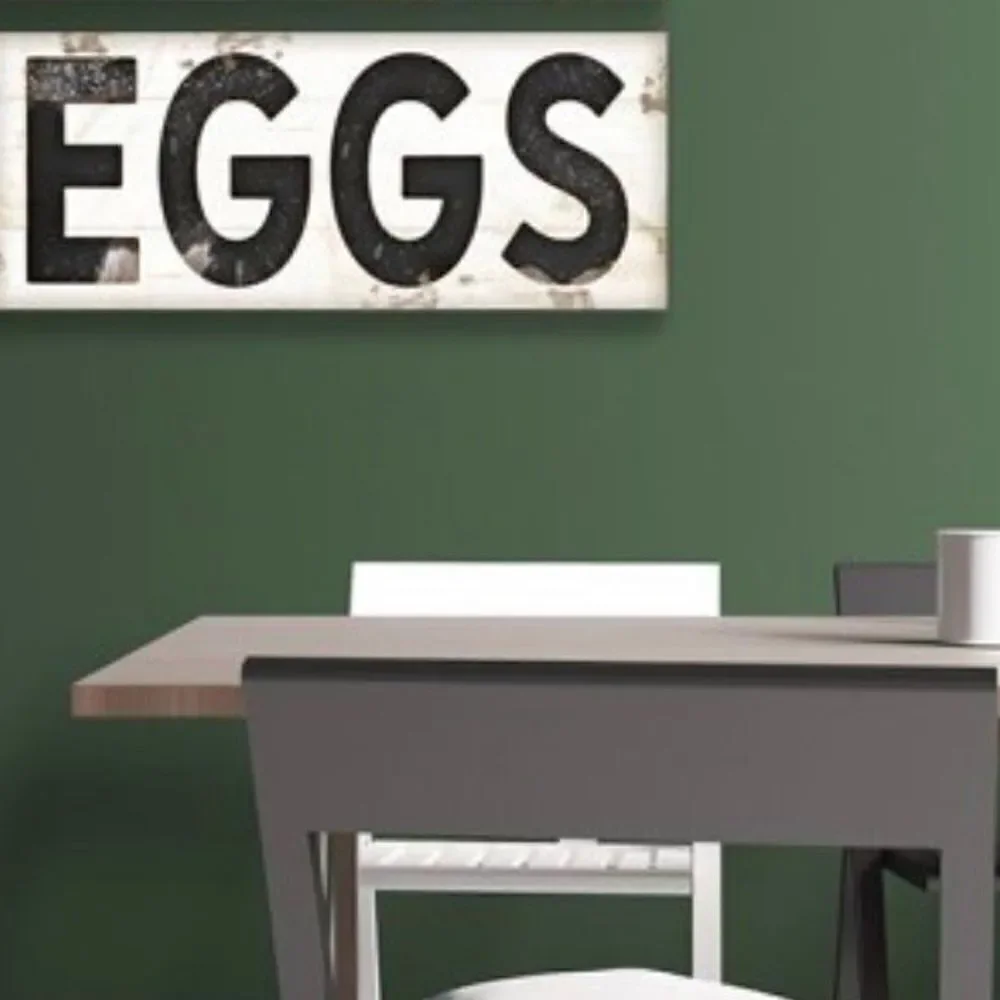 NWT The Stupell Home Decor Collection EGGS Typography Vintage  Canvas Wall Art
